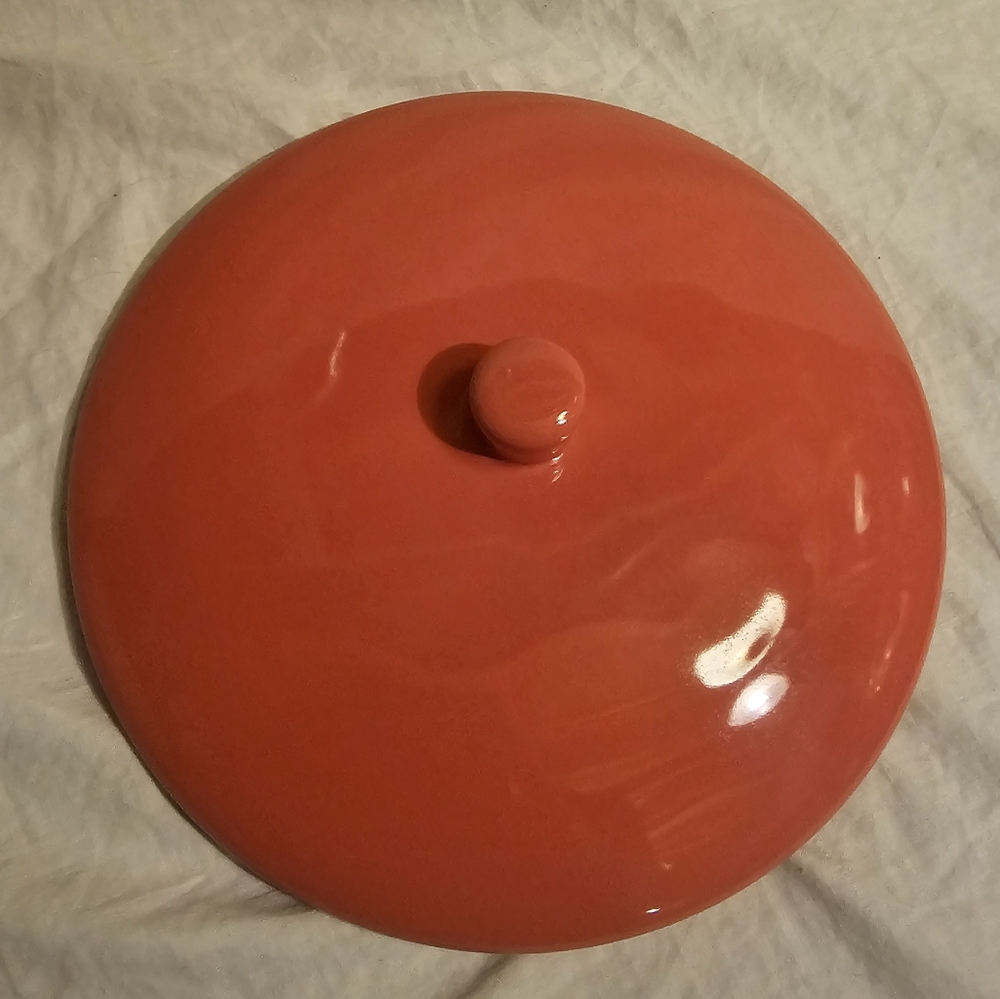 Rae Dunn Pancakes Ceramic Warming Container - White and Orange - Picture 9 of 9